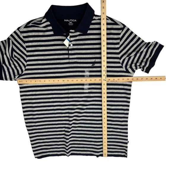 NAUTICA Men's NEW Grey & Black Striped Polo Shirt SZ 1X - Picture 6 of 12